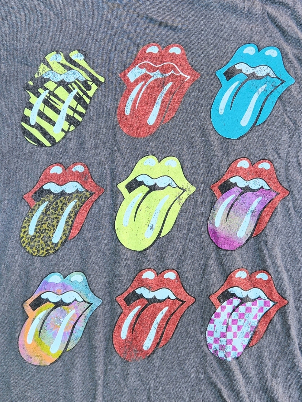 Rolling Stones Andy Warhol Pop Art Tongue & Lips Band Shirt